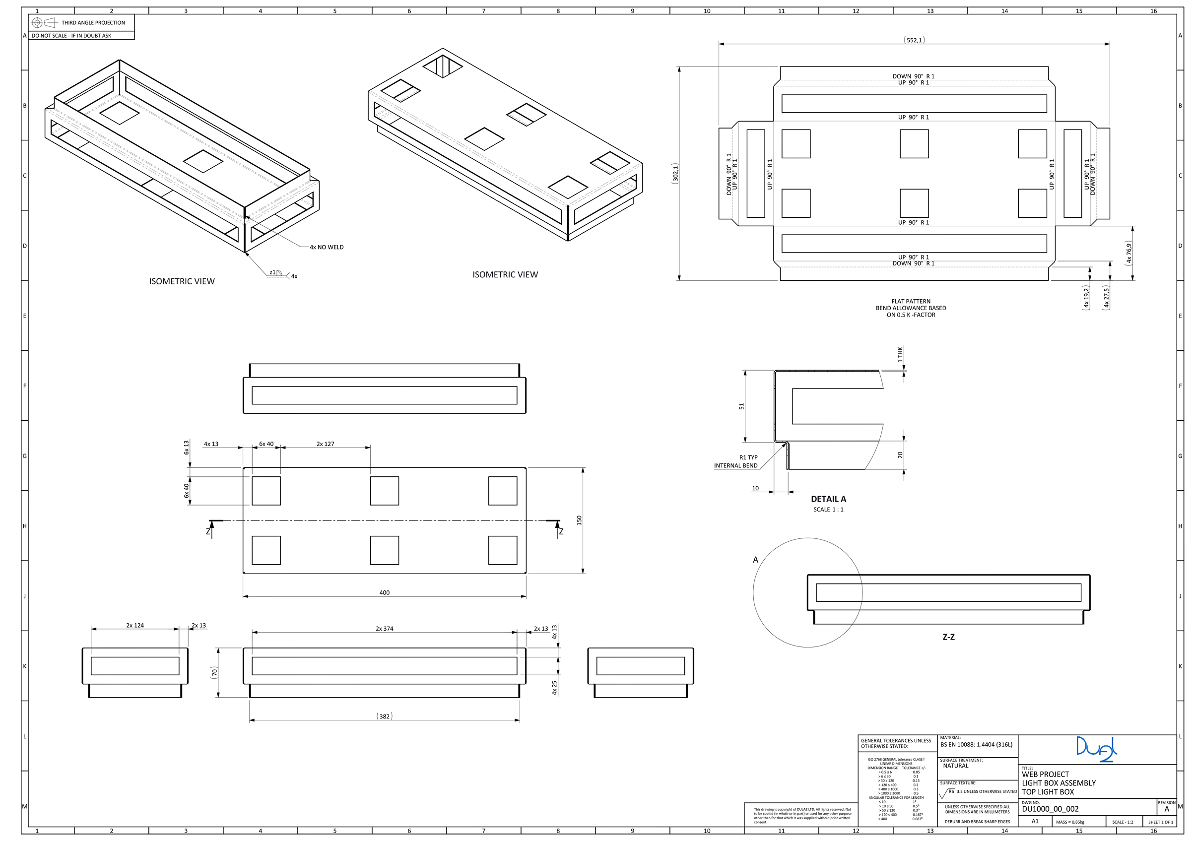 Light Box Cad Drawing